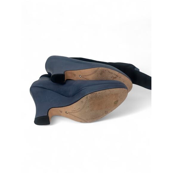 Corso Como | 6.5 | Heels Boots Ankle Bow Dodie Wedge Show French Blue Leather - Picture 4 of 6